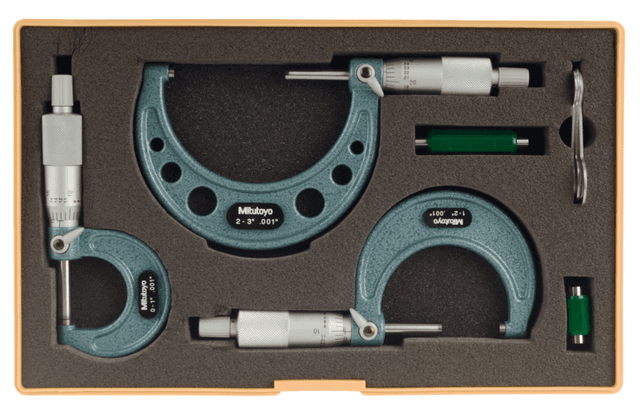 Image of outside micrometer economy design set 0-3", (3 pcs.),0,001" .