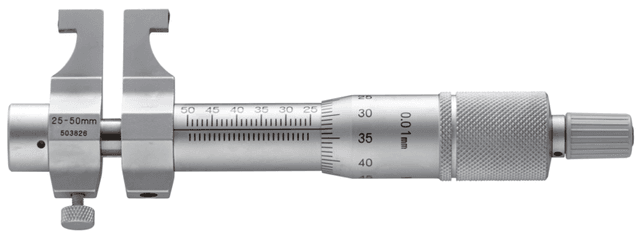 Image of caliper jaw inside micrometer 25-50mm .