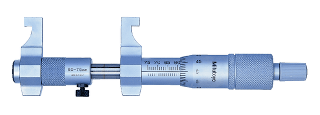 Image of caliper jaw inside micrometer 50-75mm .