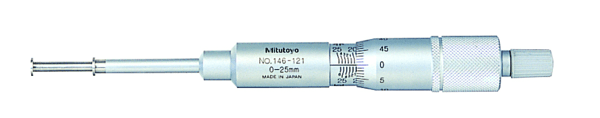 Image of groove micrometer, rotating spindle 0-25mm,6,35mm flange .