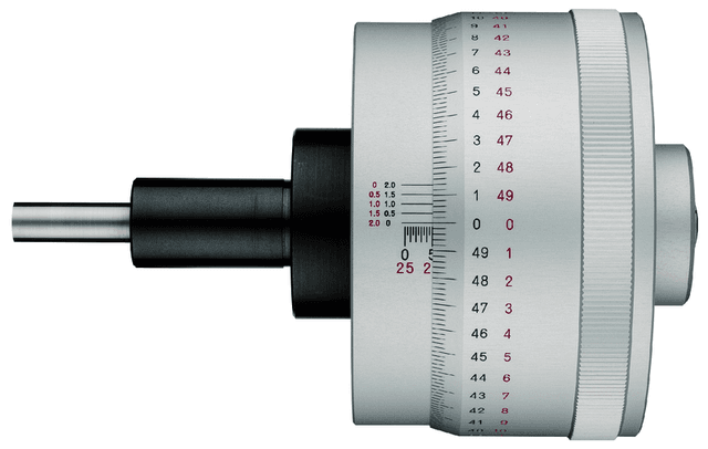 Image of micrometer head non-rotating spindle 0-25mm, thimble 85,5mm,0,0005mm .