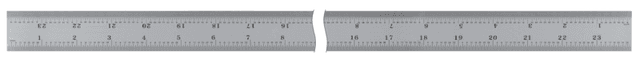 Image of steel rule, wide rigid rule 600mm/24", metric/inch .