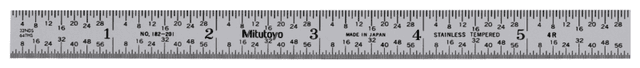 Image of steel rule, fully-flexible rule 6", inch .