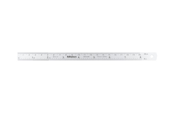 Image of steel rule, semi-flexible rule 200mm/8", metric/inch .