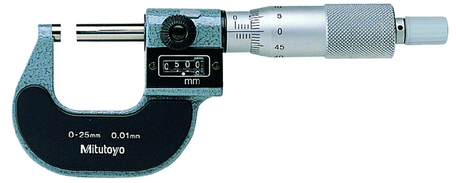 Image of digit outside micrometer 0-25mm .