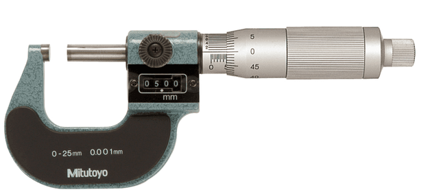 Image of digit outside micrometer 0-25mm,0,001mm .