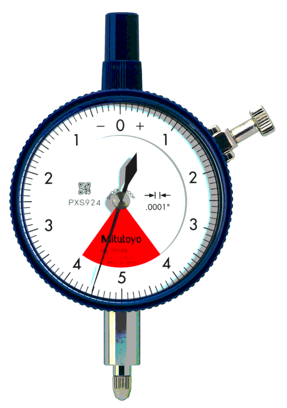 Image of dial indicator, lug back, agd/ansi 0,008",0,0001", one revo., shockproof .