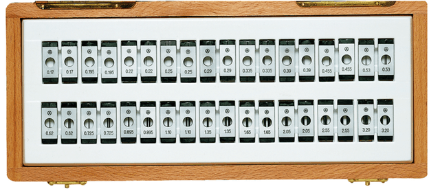 Image of 3-wire thread measuring set 18 pairs, for d= 6,35mm spindle .