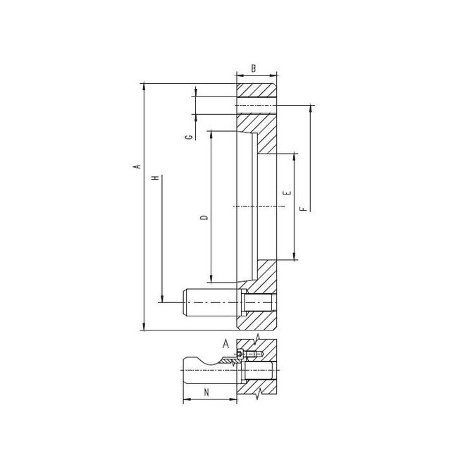 ADAPTER FOR LATHE CHUCK 8247-200-5