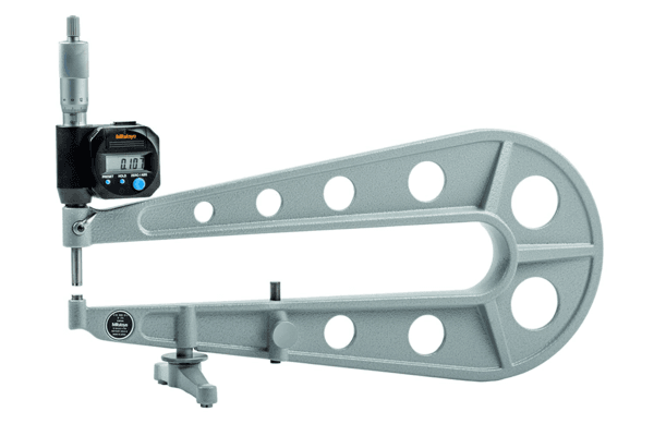 Image of digital sheet metal micrometer inch/metric, 0-1", 12" throat .