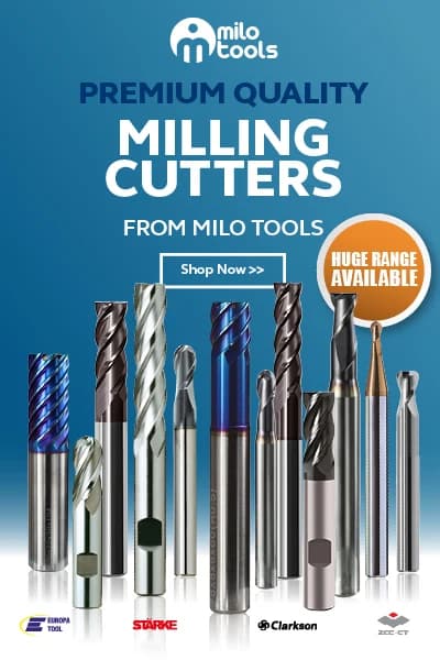 A selection of milling cutters from milo tools.