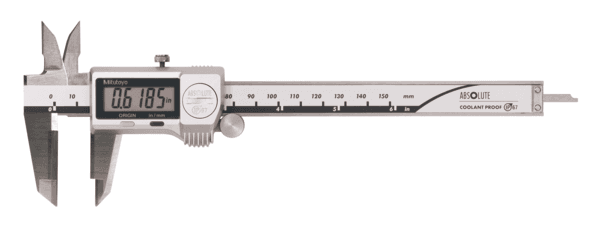 Image of digital abs caliper coolantproof ip67 in/met, 0-8", thumb rol., id/od carb. ja .