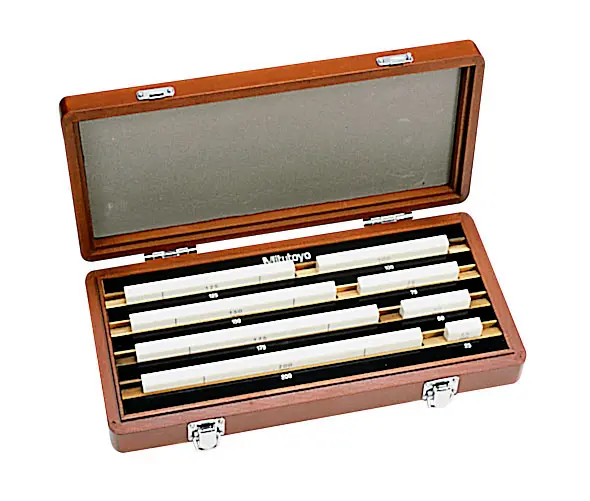 Image of gauge block set, metric, ins. cert., iso 8 blocks, grade 1, ceramic .