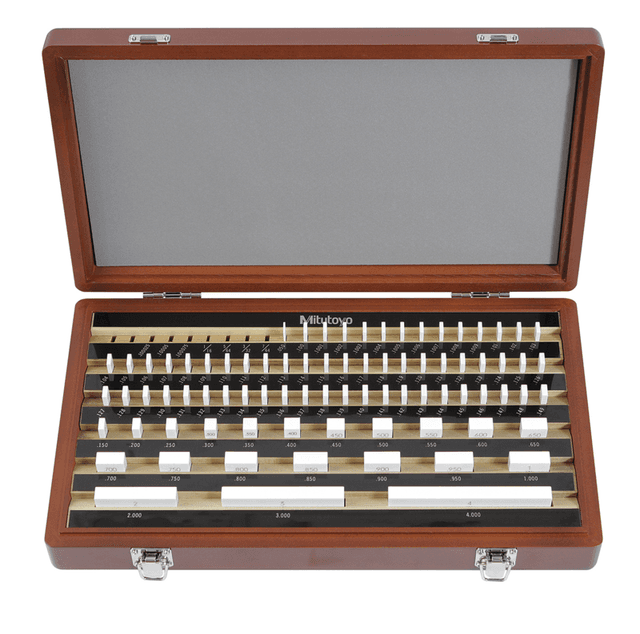 Image of gauge block set, inch, insp. cert., bs 81 blocks, grade 0, ceramic .