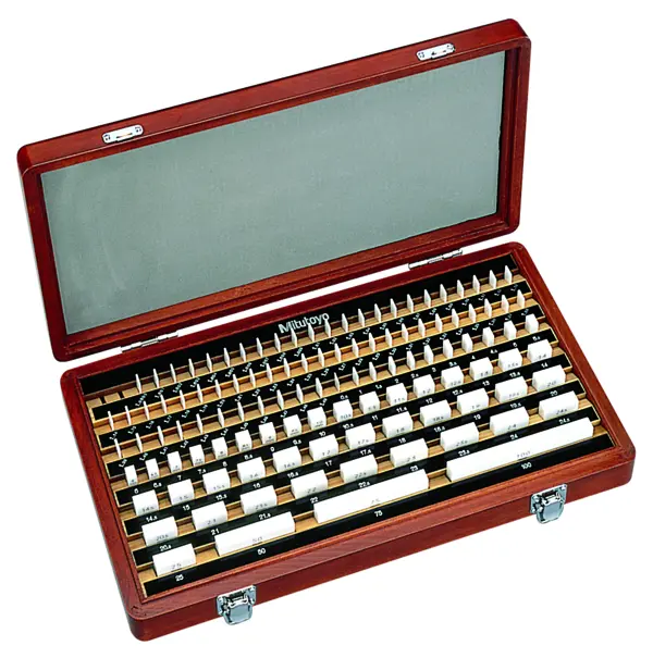 Image of gauge block set, metric, ins. cert., iso 112 blocks, grade 1, ceramic .