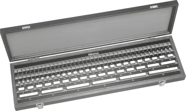 Image of gauge block set, metric, jcss cert., iso 122 blocks, grade 0, steel .