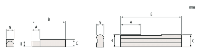 Image of half-round jaws (2pcs.) for gauge blocks 8mm height .