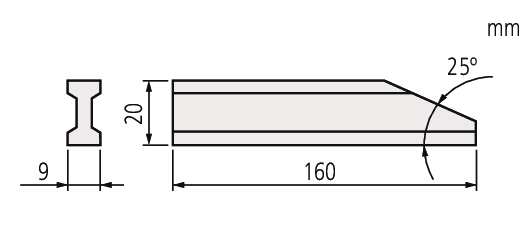 Image of plain jaw for gauge blocks .