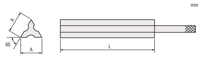 Image of triangular straight edge for gb 160mm .