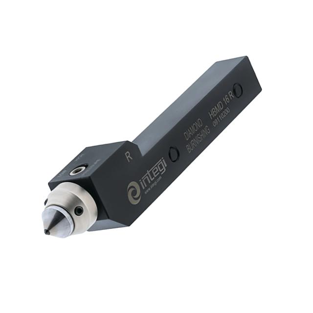Image of a straight diamond tip burnishing tool holder, aligned with the top face from Integi, series HBMD.