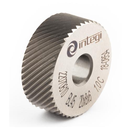 Image of 45° left hand form knurl with dimensions 15x6x4 from Integi