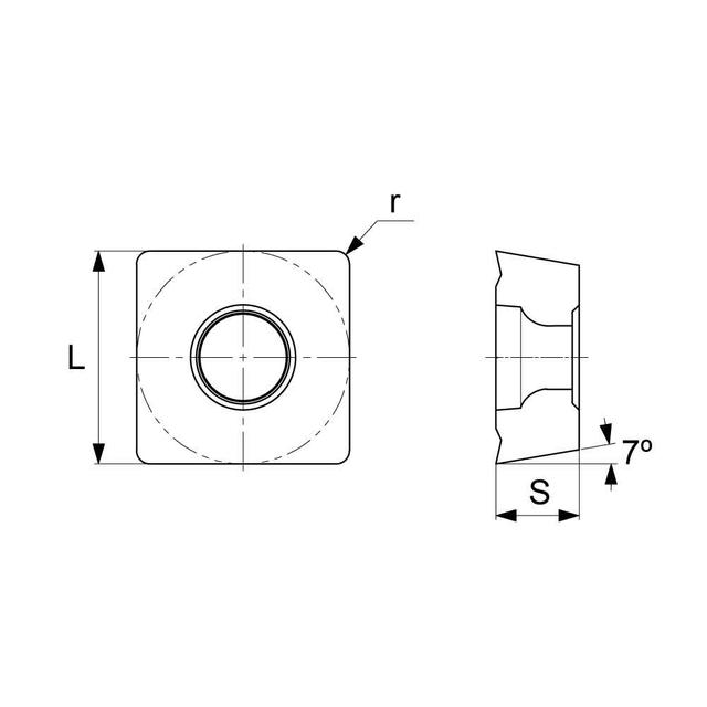 SCMT Positive Turning Insert with KF Finishing Chipbreaker (KA9000 Universal Grade) Technical Drawing