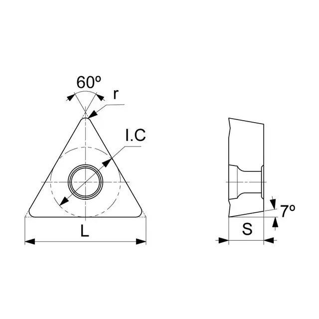 TCMT Positive Turning Insert with KM Medium Chipbreaker (KA9000 Universal Grade) Technical Drawing